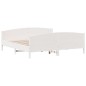 vidaXL Estructura cama cabecero madera maciza pino blanco 180x200 cm