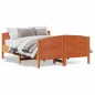 vidaXL Estructura cama con cabecero madera pino marrón cera 120x200 cm