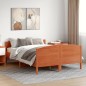 vidaXL Estructura cama con cabecero madera pino marrón cera 120x200 cm