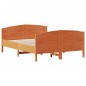 vidaXL Estructura cama con cabecero madera pino marrón cera 120x200 cm