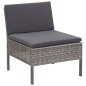 vidaXL Set de muebles de jardín 6 pzas y cojines ratán sintético gris vidaXL Set de muebles de jardín 6 pzas y cojines ratán sintético gris