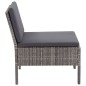 vidaXL Set de muebles de jardín 6 pzas y cojines ratán sintético gris vidaXL Set de muebles de jardín 6 pzas y cojines ratán sintético gris