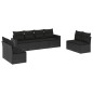 vidaXL Set de sofás de jardín 8 piezas y cojines ratán sintético negro vidaXL Set de sofás de jardín 8 piezas y cojines ratán sintético negro