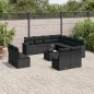 vidaXL Set de sofás de jardín 12 piezas cojines ratán sintético negro vidaXL Set de sofás de jardín 12 piezas cojines ratán sintético negro