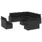 vidaXL Set de sofás de jardín 12 piezas cojines ratán sintético negro vidaXL Set de sofás de jardín 12 piezas cojines ratán sintético negro