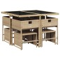 vidaXL Set comedor de jardín 9 pzas con cojines ratán sintético beige vidaXL Set comedor de jardín 9 pzas con cojines ratán sintético beige
