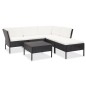 vidaXL Set muebles de jardín 6 piezas y cojines ratán sintético negro vidaXL Set muebles de jardín 6 piezas y cojines ratán sintético negro