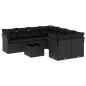 vidaXL Set de sofás de jardín 8 piezas y cojines ratán sintético negro vidaXL Set de sofás de jardín 8 piezas y cojines ratán sintético negro