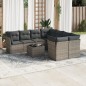 vidaXL Set de muebles de jardín 9 pzas y cojines ratán sintético gris vidaXL Set de muebles de jardín 9 pzas y cojines ratán sintético gris