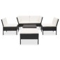 vidaXL Set muebles de jardín 6 piezas y cojines ratán sintético negro vidaXL Set muebles de jardín 6 piezas y cojines ratán sintético negro