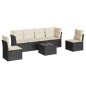 vidaXL Set de comedor de jardín 7 pzas y cojines ratán sintético negro vidaXL Set de comedor de jardín 7 pzas y cojines ratán sintético negro