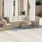 vidaXL Set sofás de jardín 7 piezas y cojines ratán sintético beige vidaXL Set sofás de jardín 7 piezas y cojines ratán sintético beige