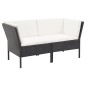 vidaXL Set muebles de jardín 6 piezas y cojines ratán sintético negro vidaXL Set muebles de jardín 6 piezas y cojines ratán sintético negro