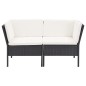 vidaXL Set muebles de jardín 6 piezas y cojines ratán sintético negro vidaXL Set muebles de jardín 6 piezas y cojines ratán sintético negro