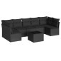 vidaXL Set de sofás de jardín 8 piezas y cojines ratán sintético negro vidaXL Set de sofás de jardín 8 piezas y cojines ratán sintético negro