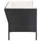 vidaXL Set muebles de jardín 6 piezas y cojines ratán sintético negro vidaXL Set muebles de jardín 6 piezas y cojines ratán sintético negro