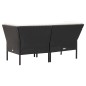 vidaXL Set muebles de jardín 6 piezas y cojines ratán sintético negro vidaXL Set muebles de jardín 6 piezas y cojines ratán sintético negro