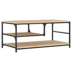 vidaXL Mesa de centro madera de ingeniería roble Sonoma 90x49x40 cm
