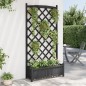 vidaXL Jardinera con enrejado madera maciza de abeto negro vidaXL Jardinera con enrejado madera maciza de abeto negro