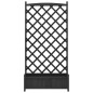 vidaXL Jardinera con enrejado madera maciza de abeto negro vidaXL Jardinera con enrejado madera maciza de abeto negro