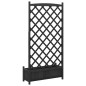 vidaXL Jardinera con enrejado madera maciza de abeto negro vidaXL Jardinera con enrejado madera maciza de abeto negro