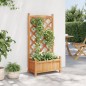 vidaXL Jardinera con enrejado de madera maciza de abeto marrón vidaXL Jardinera con enrejado de madera maciza de abeto marrón
