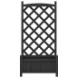 vidaXL Jardinera con enrejado madera maciza de abeto negro