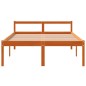 vidaXL Cama para mayores madera maciza de pino marrón cera 120x200 cm