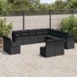 vidaXL Set de sofás de jardín y cojines 13 pzas ratán sintético negro vidaXL Set de sofás de jardín y cojines 13 pzas ratán sintético negro