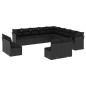 vidaXL Set de sofás de jardín y cojines 13 pzas ratán sintético negro vidaXL Set de sofás de jardín y cojines 13 pzas ratán sintético negro