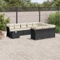 vidaXL Set de sofás de jardín 11 pzas y cojines ratán sintético negro vidaXL Set de sofás de jardín 11 pzas y cojines ratán sintético negro