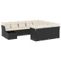 vidaXL Set de sofás de jardín 11 pzas y cojines ratán sintético negro vidaXL Set de sofás de jardín 11 pzas y cojines ratán sintético negro