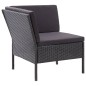 vidaXL Set de muebles de jardín 3 pzas y cojines ratán sintético negro vidaXL Set de muebles de jardín 3 pzas y cojines ratán sintético negro