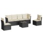 vidaXL Set de comedor de jardín 7 pzas y cojines ratán sintético negro vidaXL Set de comedor de jardín 7 pzas y cojines ratán sintético negro