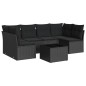 vidaXL Set de comedor de jardín 7 pzas y cojines ratán sintético negro vidaXL Set de comedor de jardín 7 pzas y cojines ratán sintético negro