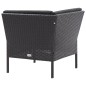 vidaXL Set de muebles de jardín 3 pzas y cojines ratán sintético negro vidaXL Set de muebles de jardín 3 pzas y cojines ratán sintético negro