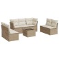 vidaXL Juego de sofás de jardín con cojines beige 8 pzas ratán PE vidaXL Juego de sofás de jardín con cojines beige 8 pzas ratán PE