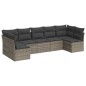 vidaXL Set de sofás de jardín 7 piezas con cojines ratán PE gris vidaXL Set de sofás de jardín 7 piezas con cojines ratán PE gris