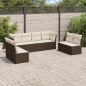 vidaXL Set sofás de jardín 8 piezas y cojines ratán sintético marrón vidaXL Set sofás de jardín 8 piezas y cojines ratán sintético marrón