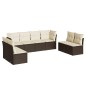 vidaXL Set sofás de jardín 8 piezas y cojines ratán sintético marrón vidaXL Set sofás de jardín 8 piezas y cojines ratán sintético marrón