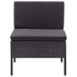 vidaXL Set de muebles de jardín 3 pzas y cojines ratán sintético negro vidaXL Set de muebles de jardín 3 pzas y cojines ratán sintético negro