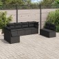 vidaXL Set de sofás de jardín 8 piezas y cojines ratán sintético negro vidaXL Set de sofás de jardín 8 piezas y cojines ratán sintético negro
