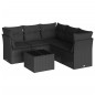 vidaXL Set de sofás de jardín 6 piezas y cojines ratán sintético negro vidaXL Set de sofás de jardín 6 piezas y cojines ratán sintético negro