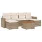 vidaXL Set sofás de jardín 7 piezas y cojines ratán sintético beige vidaXL Set sofás de jardín 7 piezas y cojines ratán sintético beige