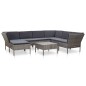 vidaXL Set de muebles de jardín 8 pzas y cojines ratán sintético gris