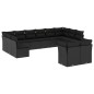 vidaXL Set de sofás de jardín 12 piezas cojines ratán sintético negro vidaXL Set de sofás de jardín 12 piezas cojines ratán sintético negro