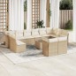 vidaXL Set sofás de jardín con cojines 13 pzas ratán sintético beige vidaXL Set sofás de jardín con cojines 13 pzas ratán sintético beige
