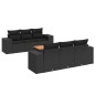 vidaXL Set de comedor de jardín 7 pzas y cojines ratán sintético negro vidaXL Set de comedor de jardín 7 pzas y cojines ratán sintético negro