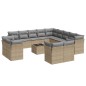 vidaXL Set sofás de jardín 14 pzas con cojines ratán sintético beige vidaXL Set sofás de jardín 14 pzas con cojines ratán sintético beige
