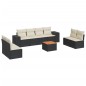 vidaXL Set de sofás de jardín 8 piezas y cojines ratán sintético negro vidaXL Set de sofás de jardín 8 piezas y cojines ratán sintético negro